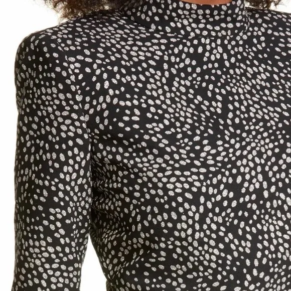 NWT $395 Alice + Olivia Black and Silver Mini Dress - Picture 3 of 11